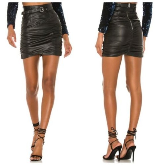 Camila Coelho Dresses & Skirts - Camila Coelho Cami Leather Skirt Black NWT